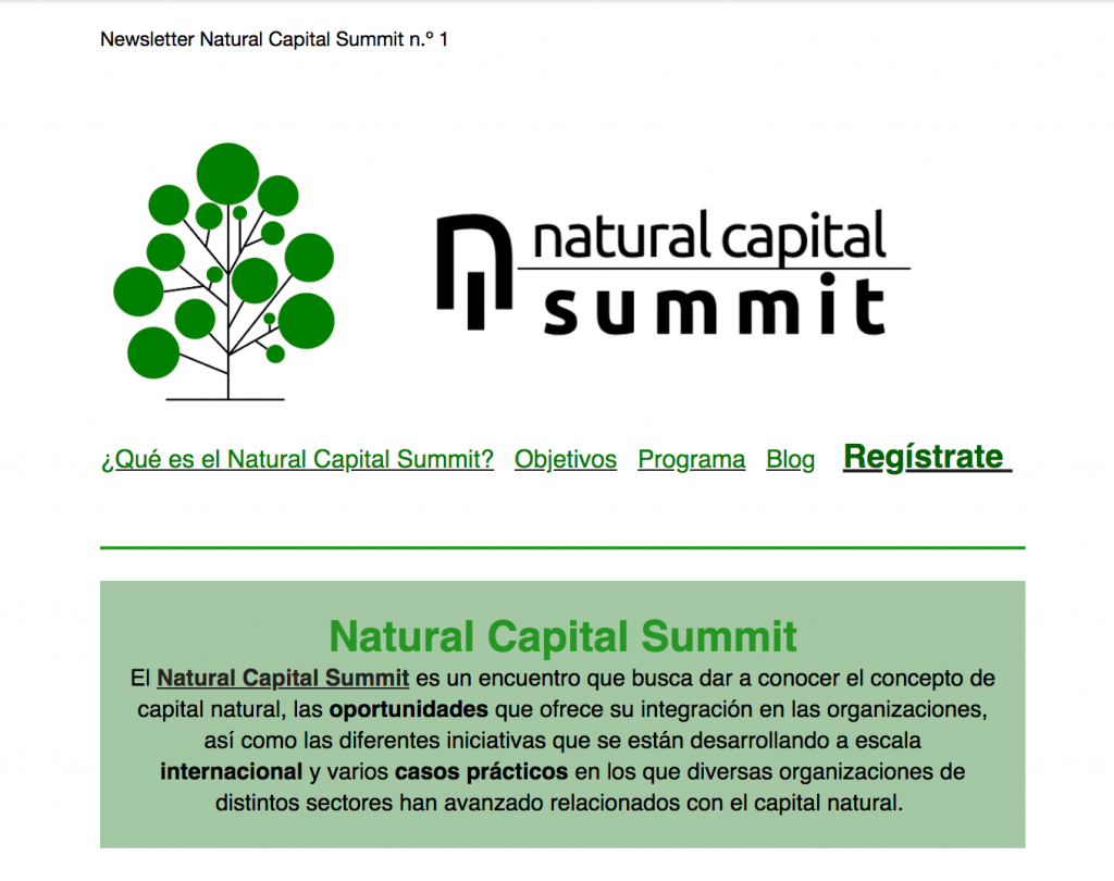 Cabecera boletín Natural Capital Summit 2016